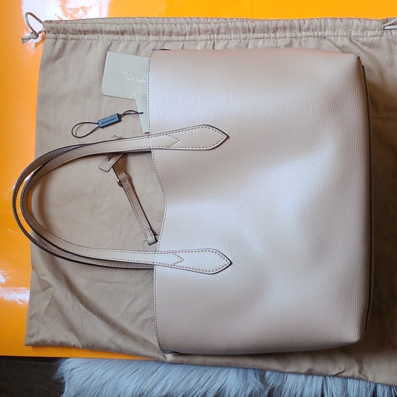 Burberry Haymarket colors check leather Mid camel reverse tote - Picture 11 of 16